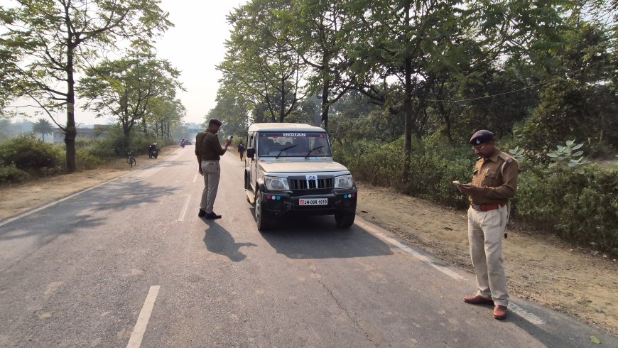 चंदनकियारी में ट्रैफिक पुलिस ने 56 हजार जुर्माना वसूली किया