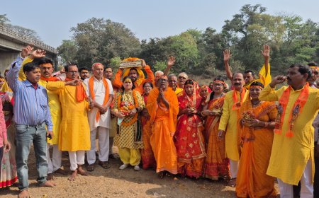 कुसुमकियारी में सात दिवसीय रूद्र चण्डी महायज्ञ जलयात्रा के साथ प्रारंभ हुआ